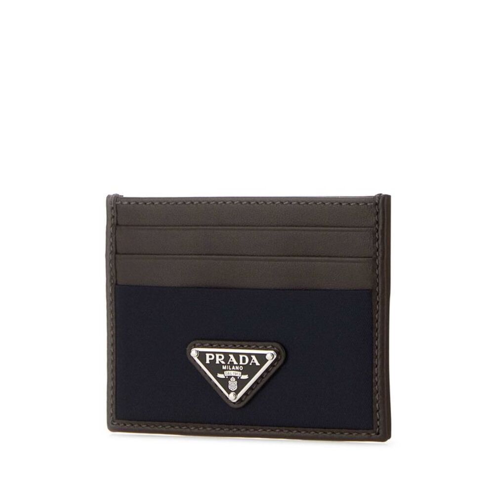 Prada Men Two-Tone Fabric And Leather Card Holder - Picture 2 of 2